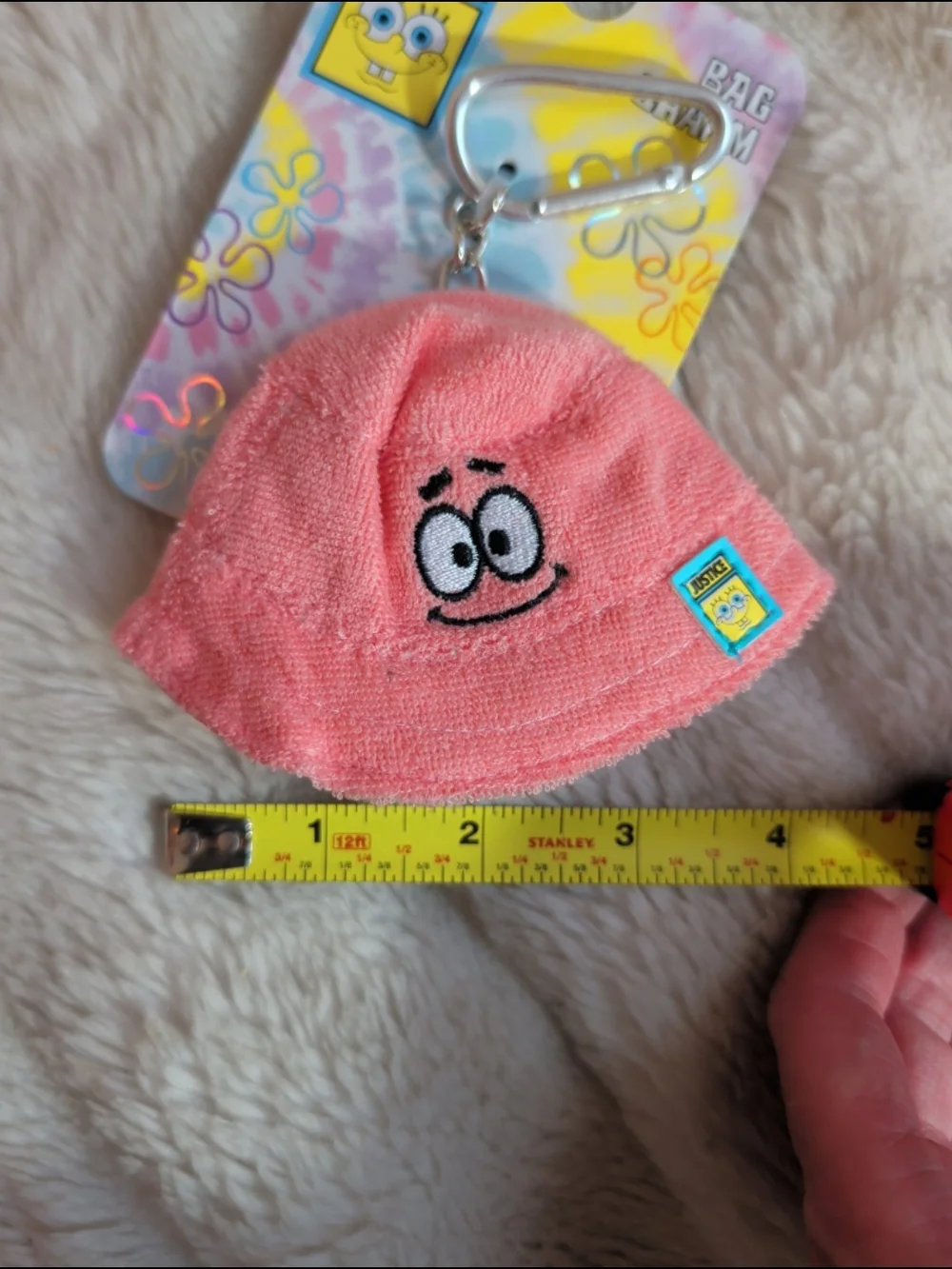 Justice Coral Pink Patrick Star Bucket Hat Bag Charms (Set of 2)